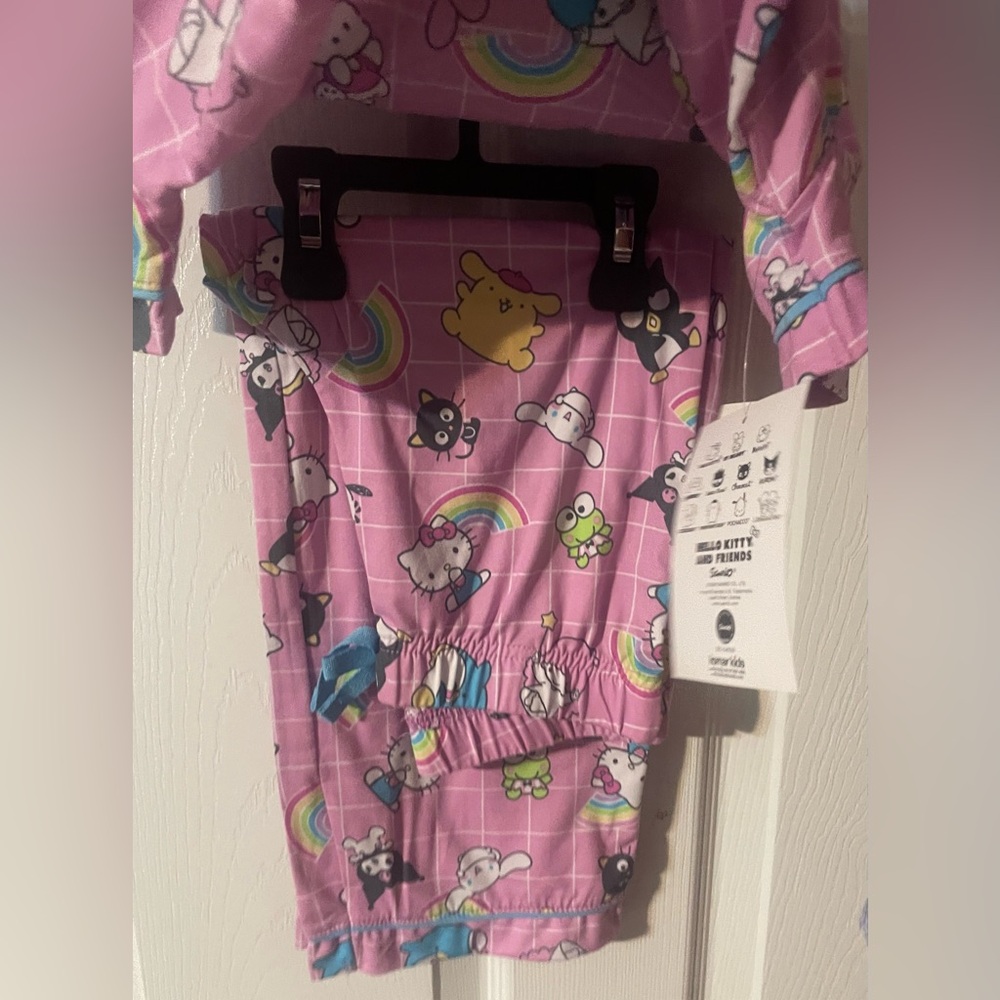 NWT Hello Kitty & Friends Girls‎ 2 Piece Pajama Set Pink Size XS 4/5 Sanrio - Picture 9 of 12